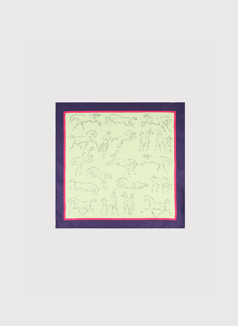 Zielona poszetka męska zwierzęta