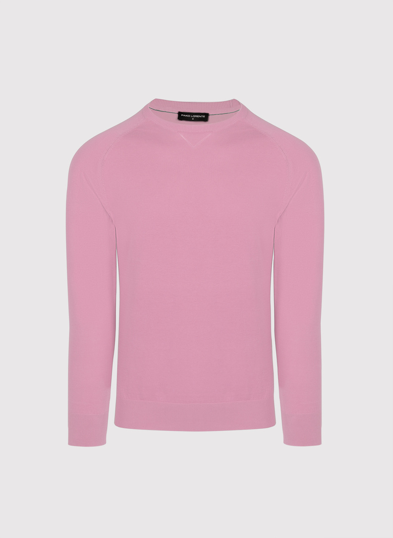 Różowy sweter męski o-neck
