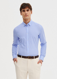 Dzianinowa koszula męska w paski