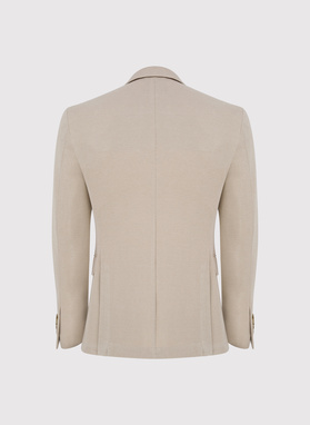 Beżowa marynarka z dzianiny