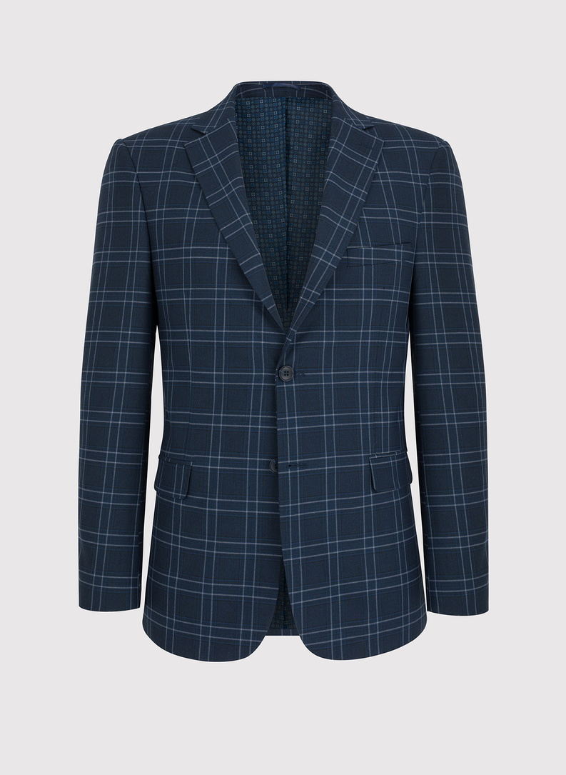 Trzyczęściowy granatowy garnitur męski