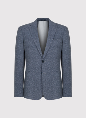 Melanżowa marynarka męska w kolorze granatowym