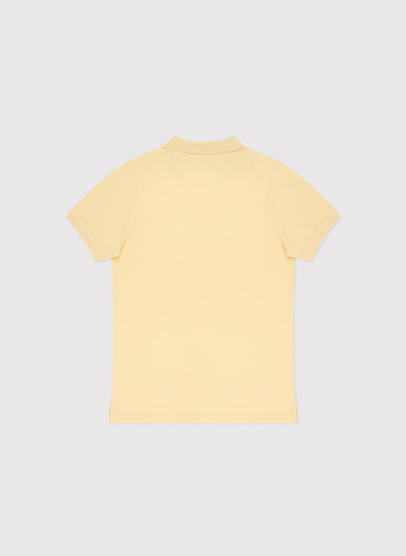 Gładki t-shirt polo w żółtym kolorze