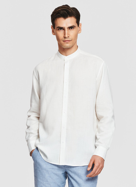 Biała koszula z lnem