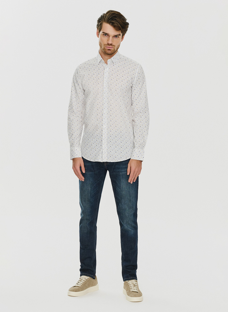 Męska koszula w mikrowzór 