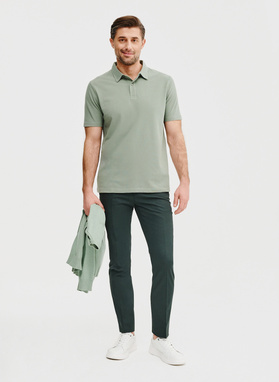 Męski t-shirt polo w kolorze zielonym