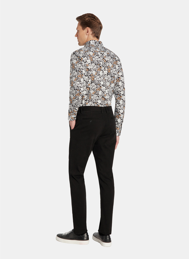 Czarne spodnie chino z bawełną