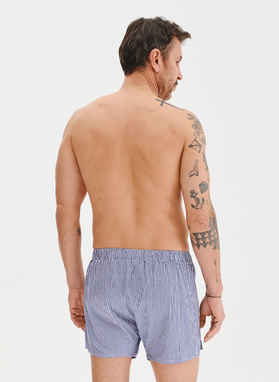 Zestaw bawełnianych bokserek męskich w drobną kratkę