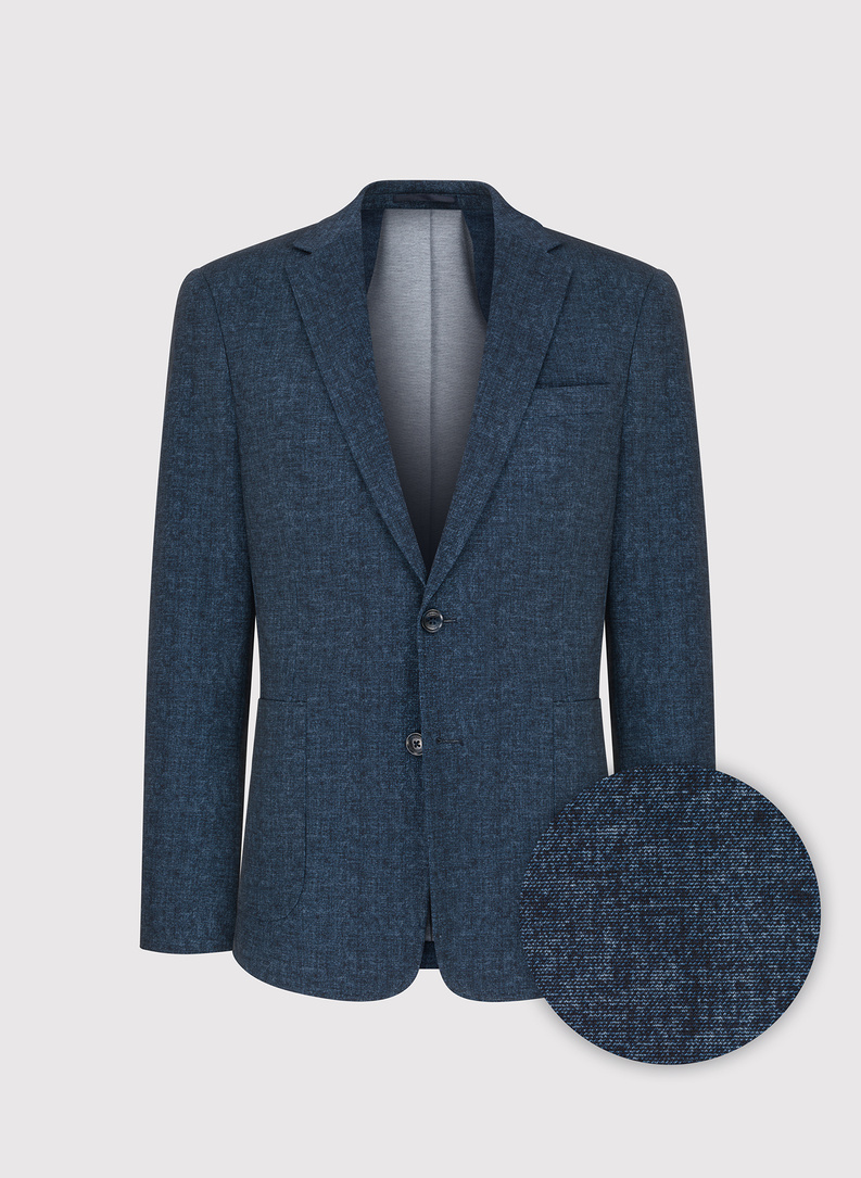 Granatowa marynarka męska melanż