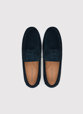 Granatowe męskie mokasyny