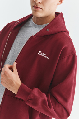 Bluza rozpinana z kapturem bordowa C21WF-2R-003-D