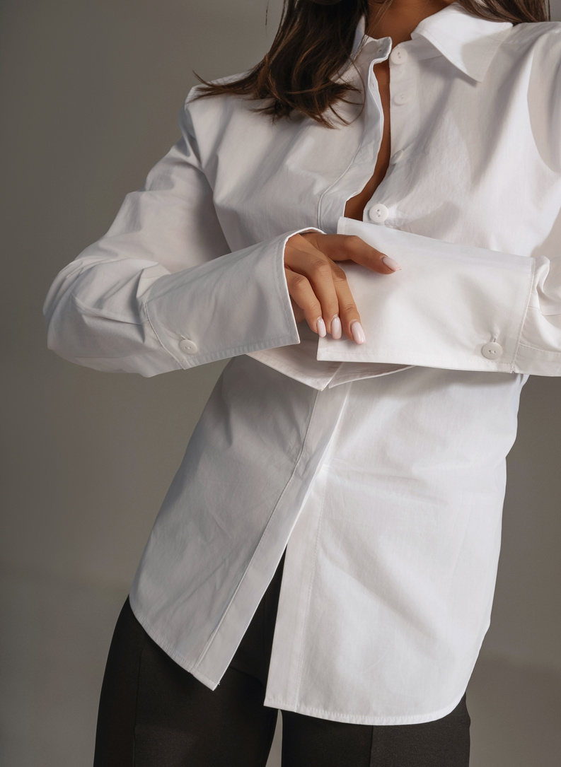 Gorsetowa koszula z wiązaniem MADISON SHIRT biała