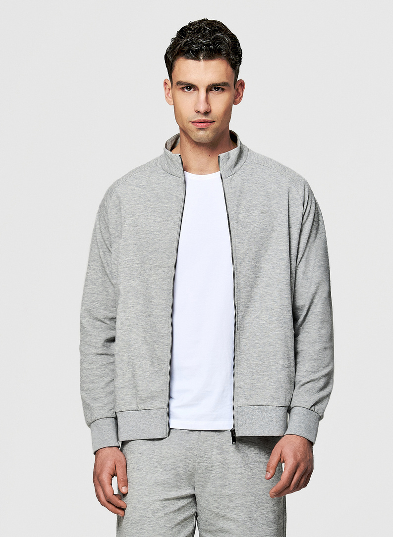 Rozpinana szara bluza dresowa