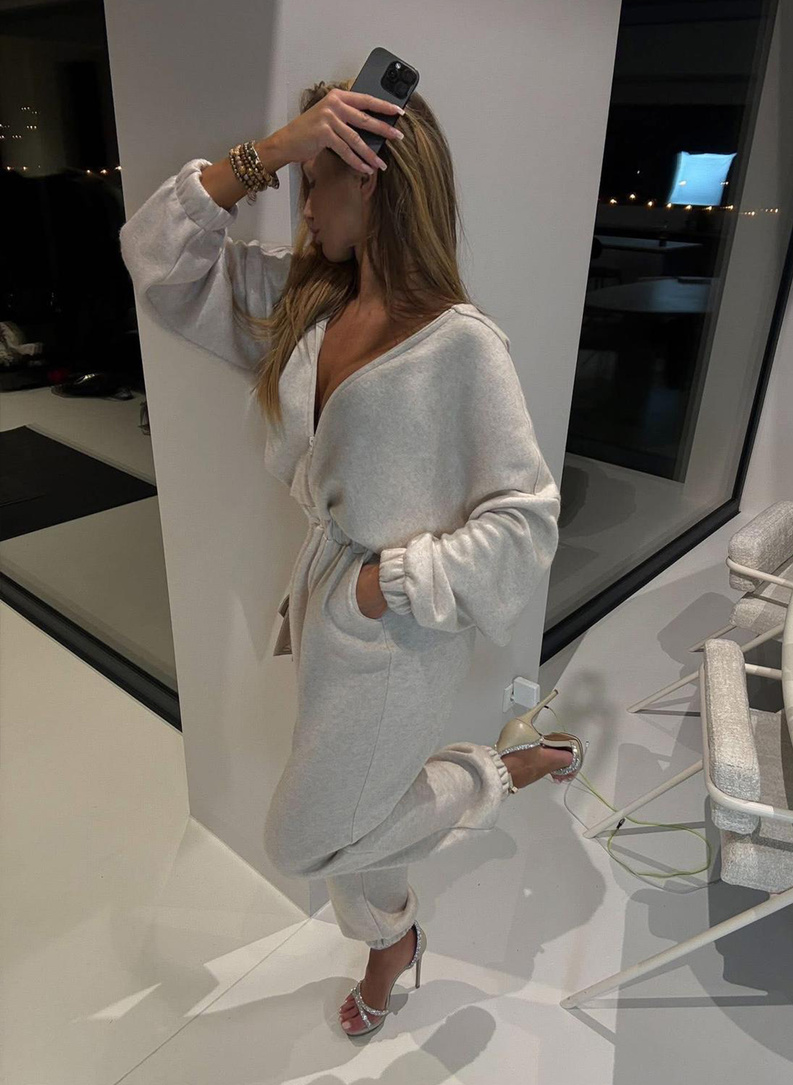 Kombinezon damski SONIA z wełną jasny beż