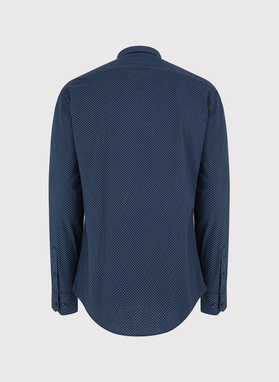 Granatowa koszula męska w mikrowzór