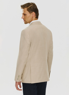 Beżowa marynarka męska bez podszewki 