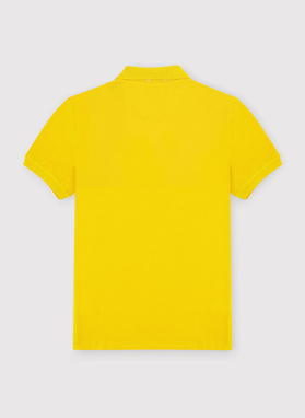 Gładki T-shirt polo w kolorze żółtym 