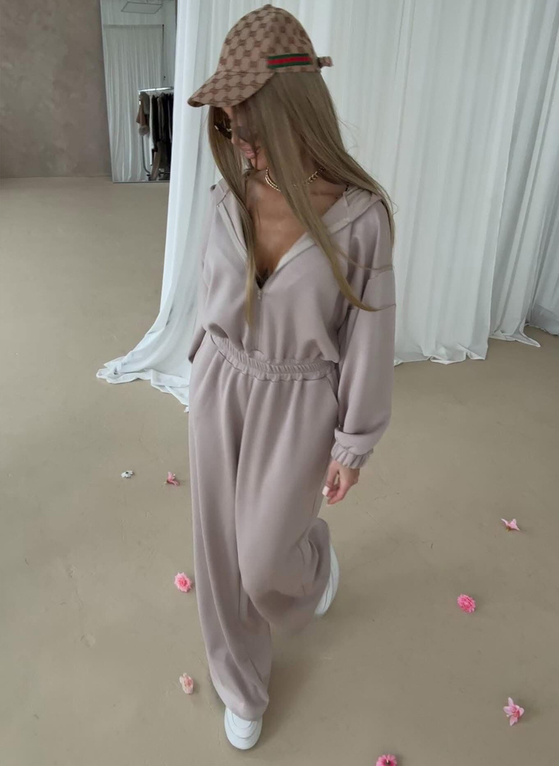 Kombinezon damski MODA wiskoza kolor beżowy