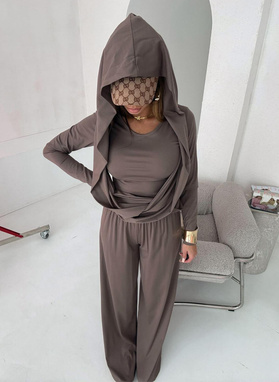 Komplet damski MEDI w kolorze fango