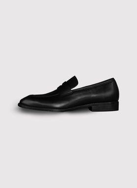 Czarne loafersy męskie ze skóry