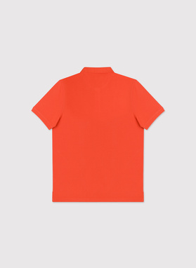 Pomarańczowe bawełniane polo męskie