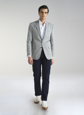 Szara marynarka męska z wełną