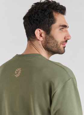 Zielona bluza oversize z okrągłym dekoltem C21SF-2B-005-Z