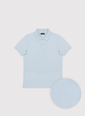 Niebieskie męskie polo z bawełny