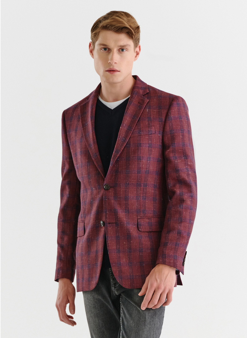 Bordowa marynarka casualowa