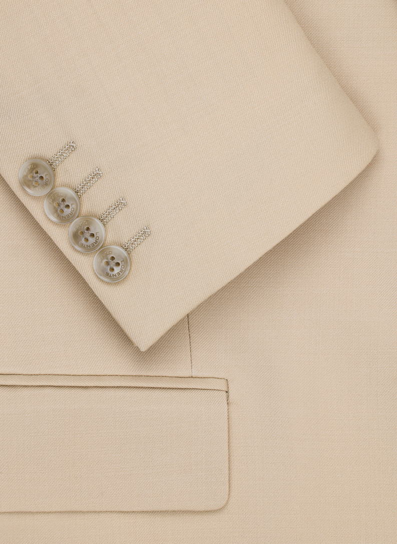 Beżowa marynarka garniturowa z wełny