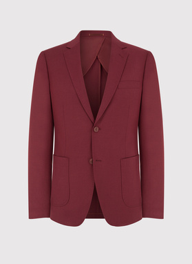 Czerwona gładka marynarka męska