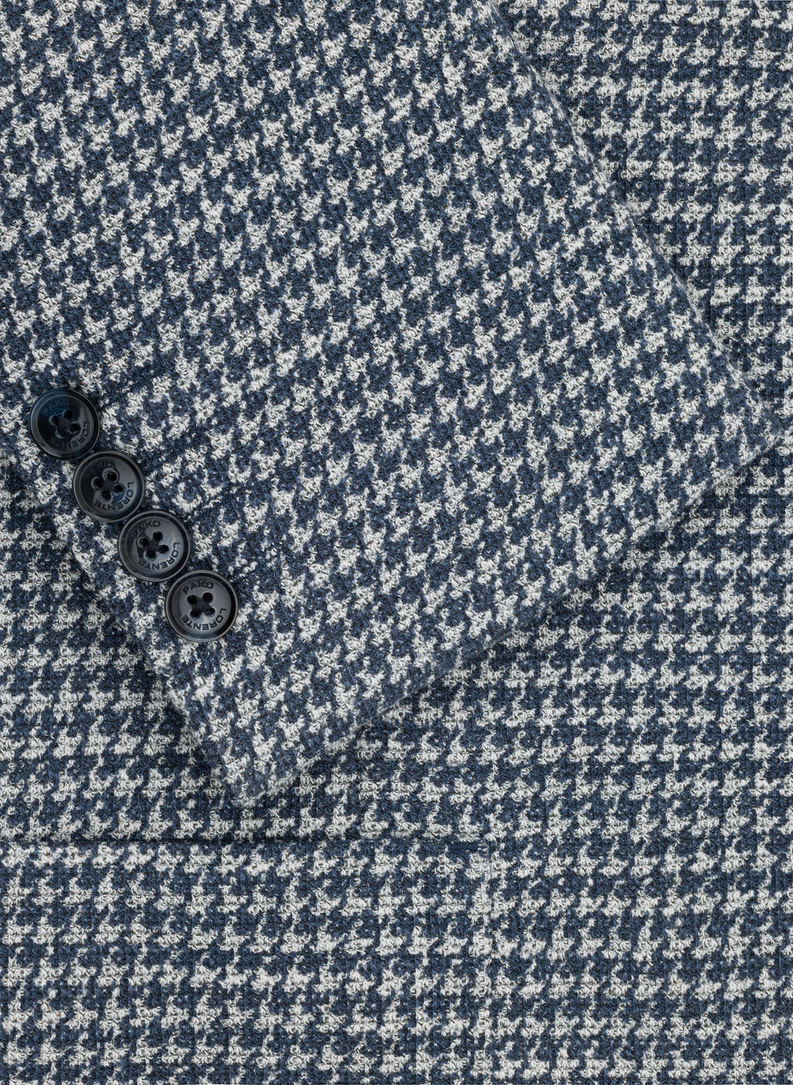 Granatowa marynarka w pepitkę