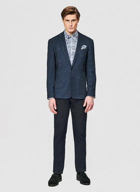 Granatowa marynarka męska melanż