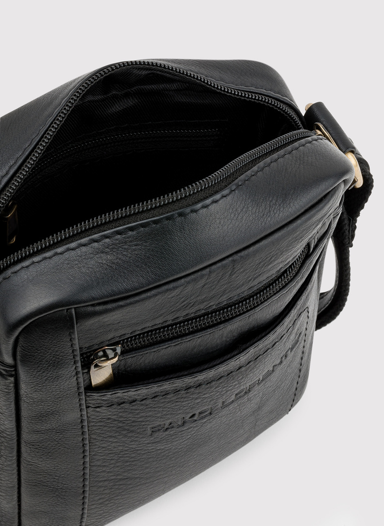 Mała skórzana saszetka męska na ramię