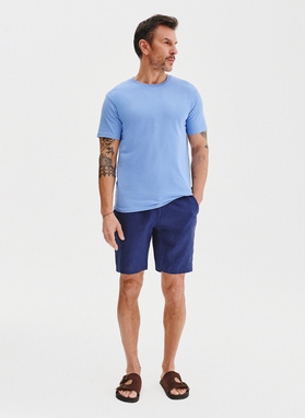 Bawełniany niebieski t-shirt