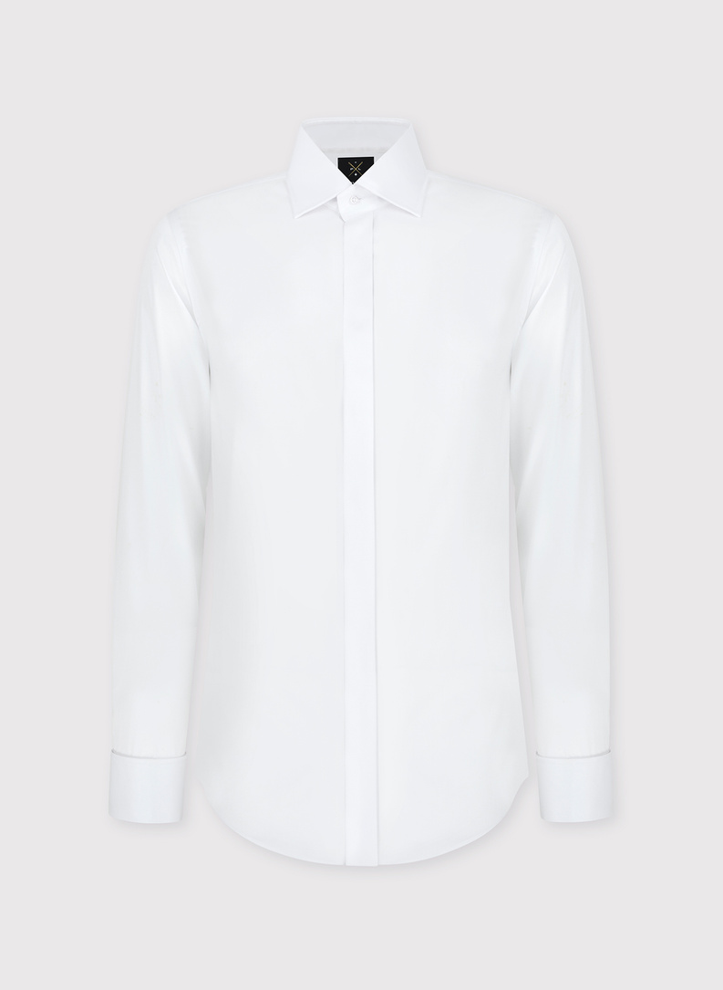 Biała koszula męska na spinki