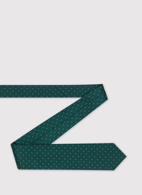 Zielony wzorzysty krawat z jedwabiu