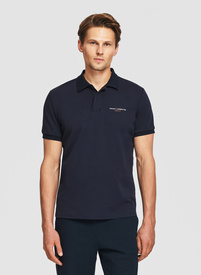Granatowy bawełniany t-shirt polo