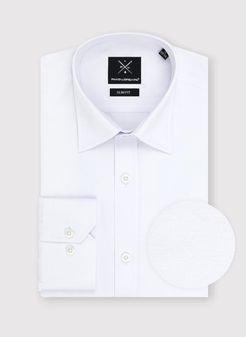 Biała gładka elegancka koszula męska