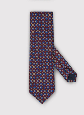 Bordowy wzorzysty krawat męski 