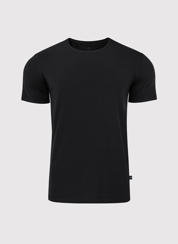 Czarny gładki T-shirt Basic