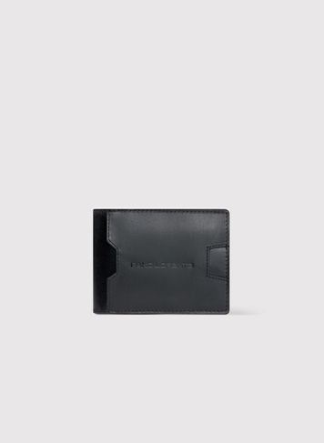 Czarny skórzany portfel męski z klipsem na banknoty 