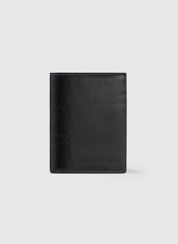 Czarny skórzany portfel z RFID Secure