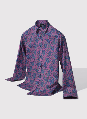 Fioletowa koszula we wzór paisley
