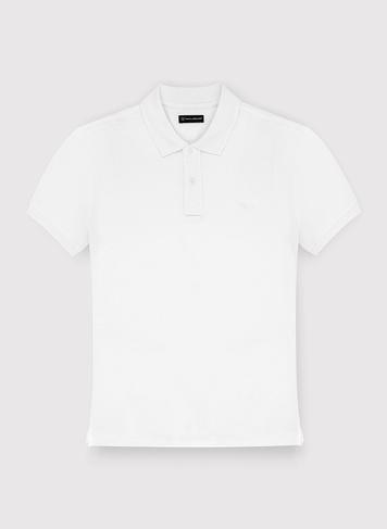 Gładki T-shirt polo w kolorze białym