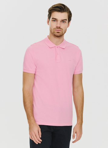 Gładki t-shirt polo w różowym kolorze