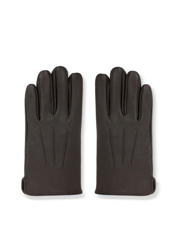 Skórzane brązowe rękawiczki męskie PLM-RX-001-A
