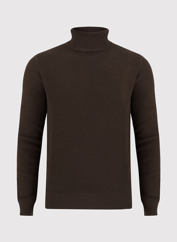 Sweter z golfem w kolorze brązowym