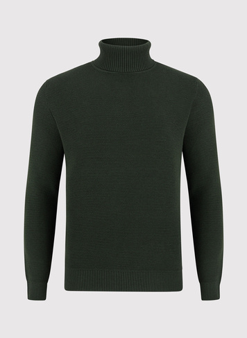 Sweter z golfem w kolorze zielonym
