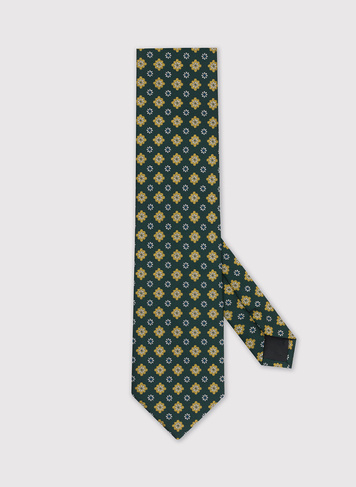 Wzorzysty zielony krawat